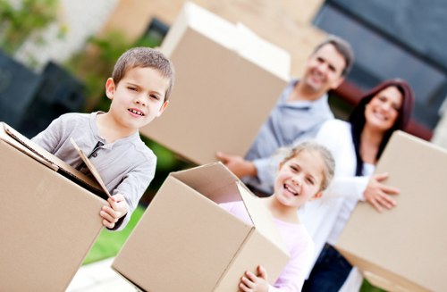 Loading furniture and boxes into a removal van for a Yeading move